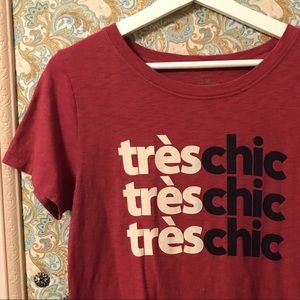J. Crew “Très Chic” Tee Shirt in Red